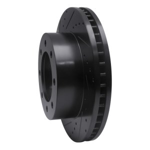 Ford F-250 Brake Rotor (1) - Front Left - R1 Concepts - Drilled & Slotted - Black - `05-`12